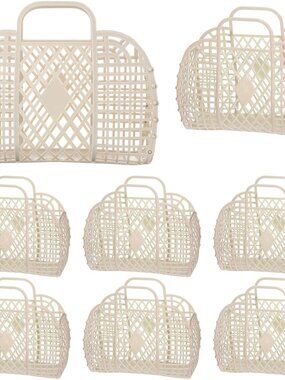 8 Pcs Jelly Bags Bulk Jelly Purse Plastic Basket Party Favor Beach Handbags East